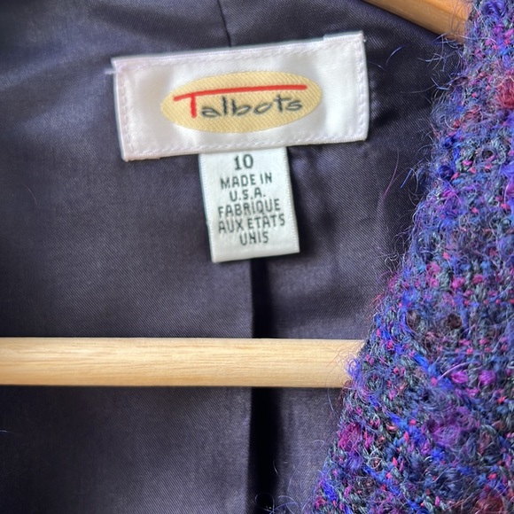 Talbots Purple Tweed Fuzzy Knobby Blazer. Wool/Mohair. Sz 10 - Picture 3 of 8